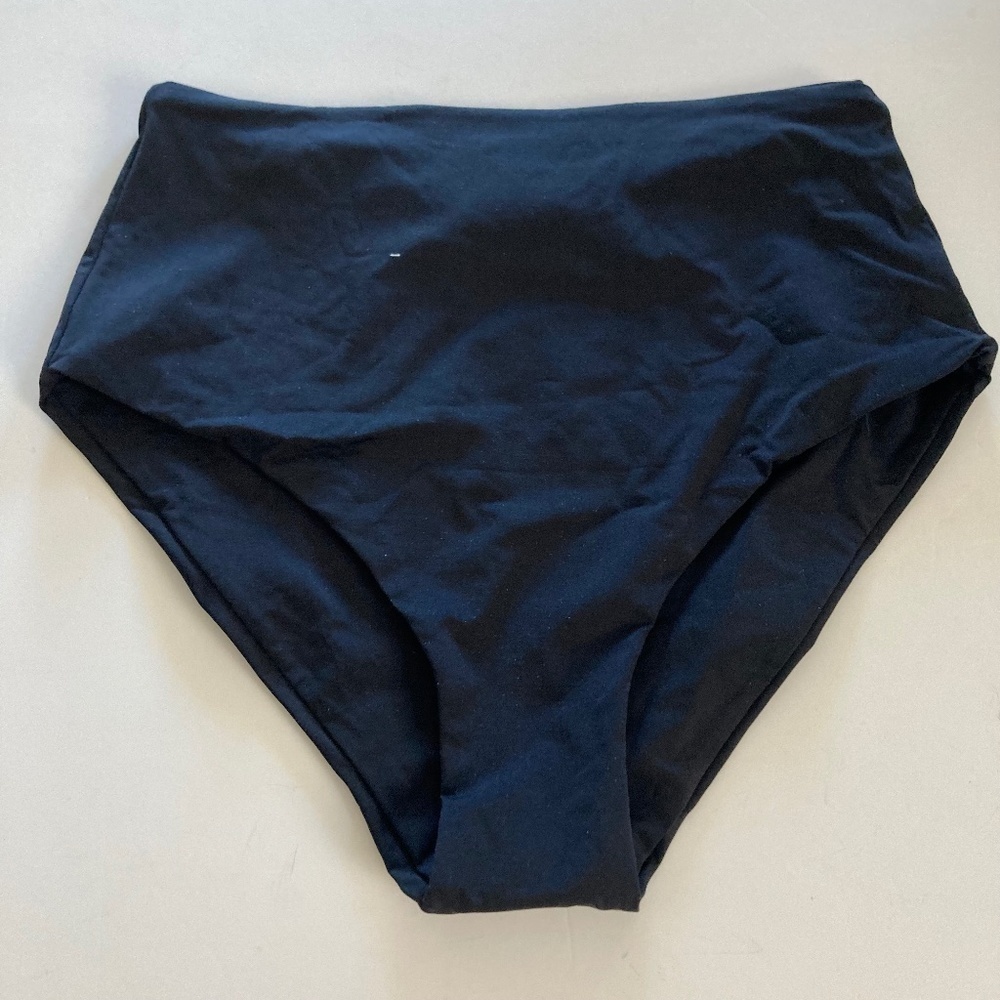 NWOT Armantia Anthropologie Marcia High Waisted Black Bikini Bottoms Sz L - Picture 2 of 4